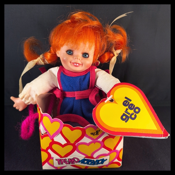 🌻 Vtg. Pippi Longstocking El Greco Dolls Including Matchbox Doll - Picture 6 of 16